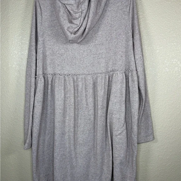 Easel Hooded Zip Up Dress Cardigan Medium Blush Pink Boho Cozy Tunic Pockets - Picture 6 of 7